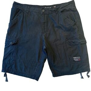 ECKO UNLTD Cargo Shorts Black Men SZ 36 38 Relaxed Baggy Ripstop Skater Hip Hop